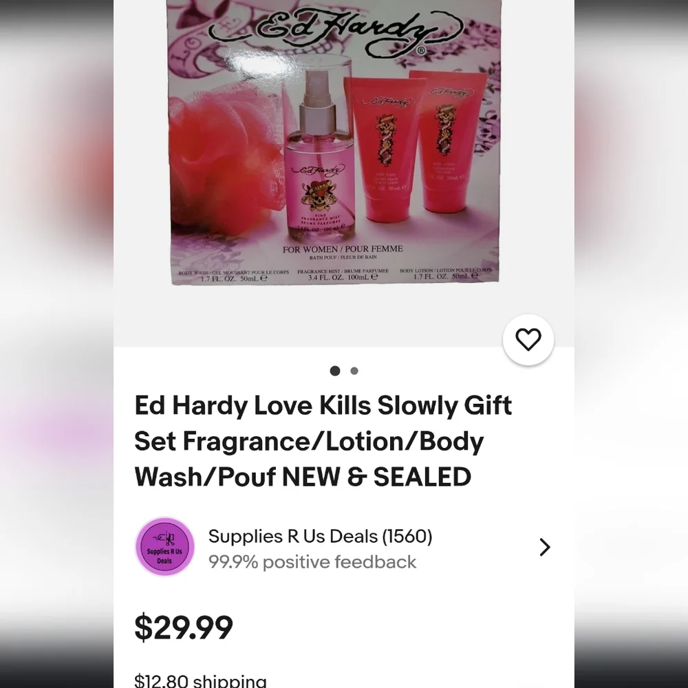 Ed Hardy Women's Body Wash Set - Pink and Gold